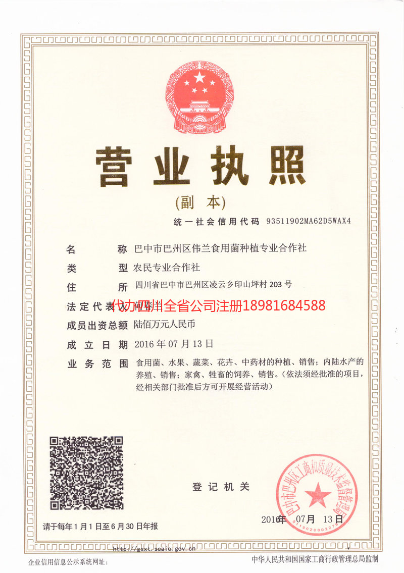 铜陵铜陵伟兰食用菌种植专业合作社